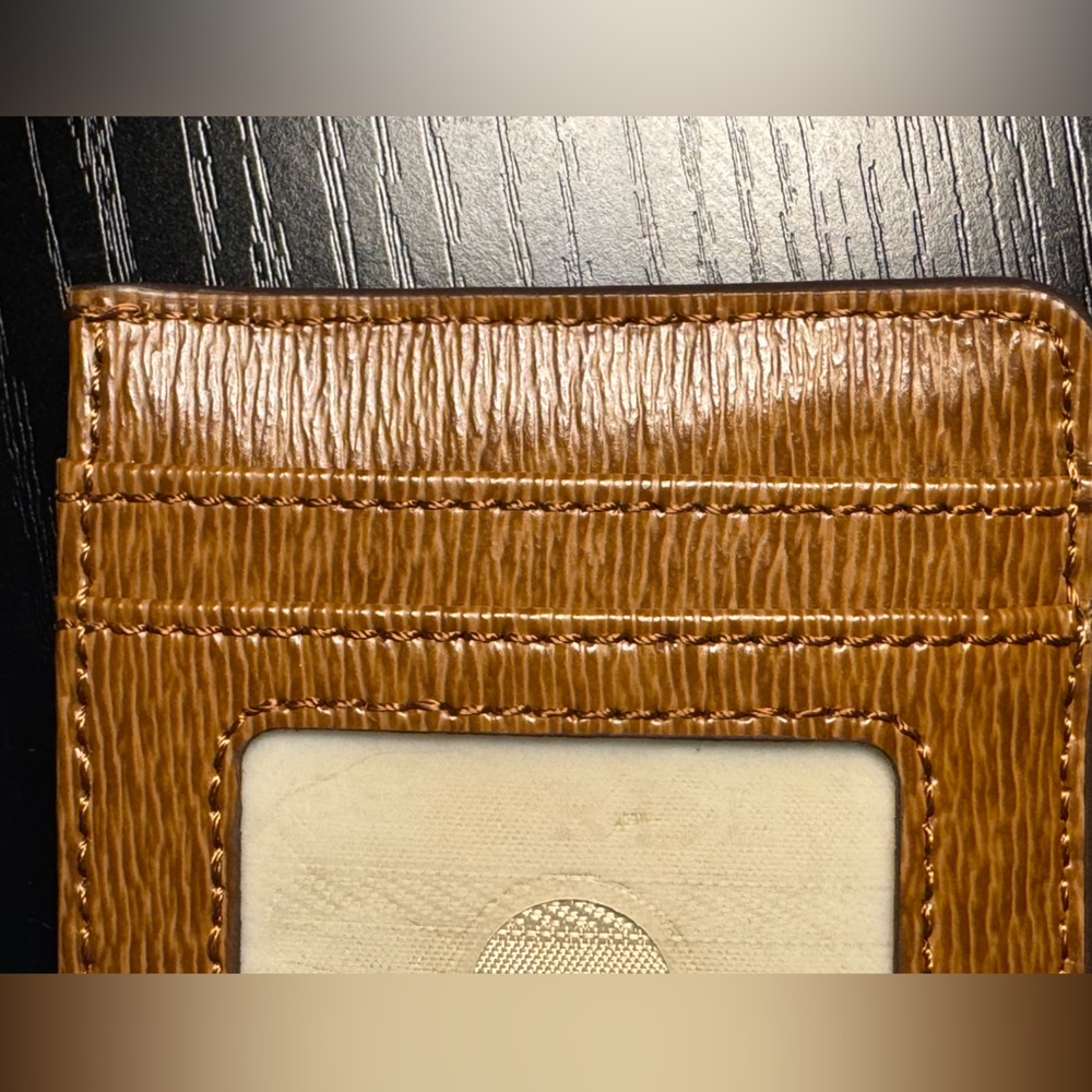 Lauren Ralph Lauren Bennington Mini Card Case Brown Leather NWT - Picture 5 of 10